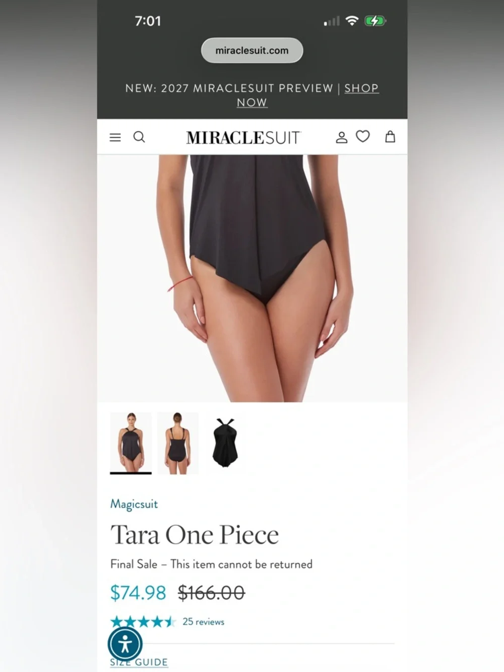 Magicsuit Miraclesuit 8 Black One Piece Swimsuit High Neck Modest Tummy Control